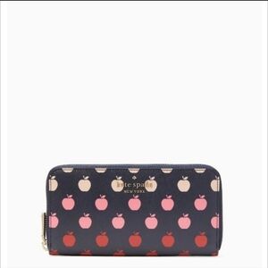 Kate Spade Perfect Orchard Apple Degrade Printed Large Zip Continental Wallet
